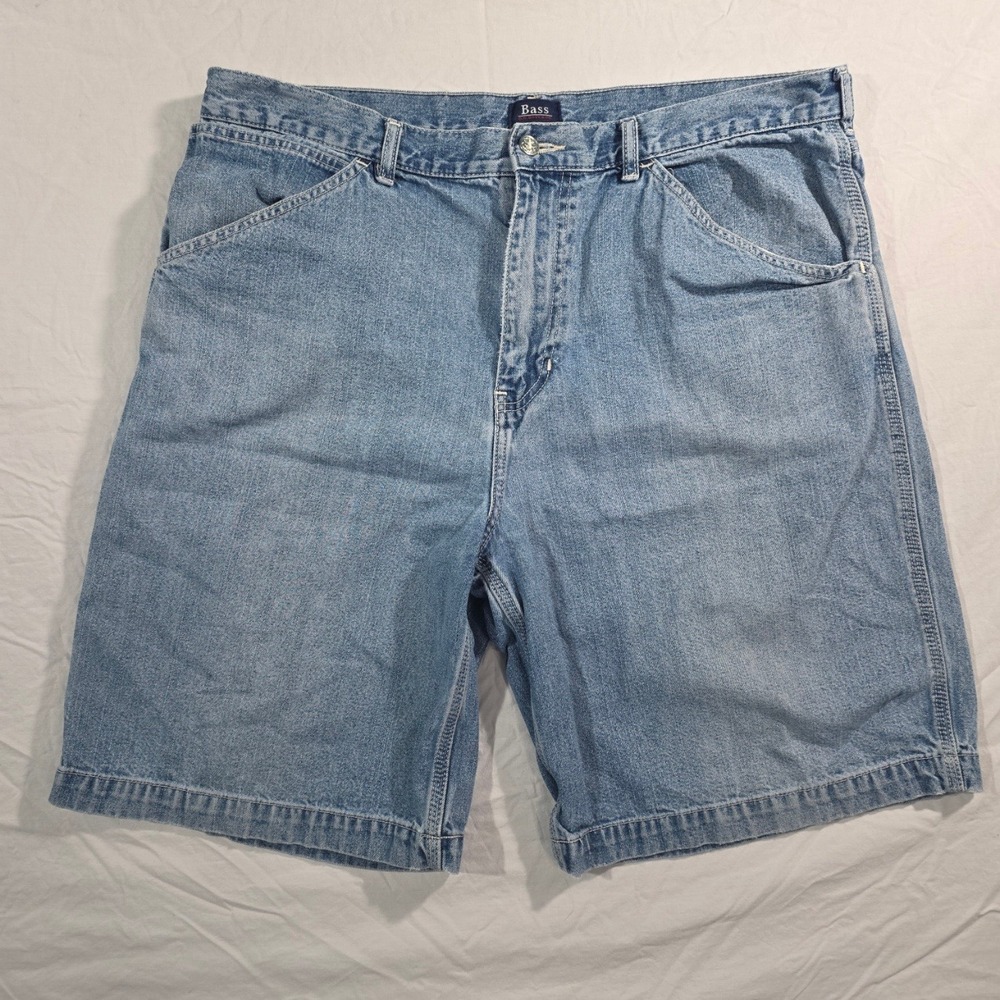 G.H. Bass Denim Carpenter Shorts 38 Blue Cotton Utility Workwear Light Wash Y2K